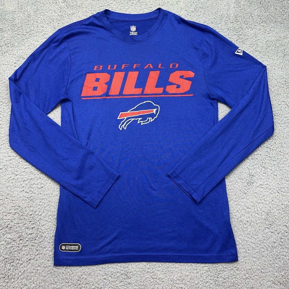 New Era NFL Buffalo Bills Combine Adult Small AX27L18 Blue L/S Training Shirt